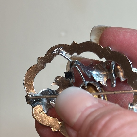 Vintage Mizpah Sweetheart Amethyst Crystal Celtic Scottish Thistle Brooch/Pin - Picture 4 of 5